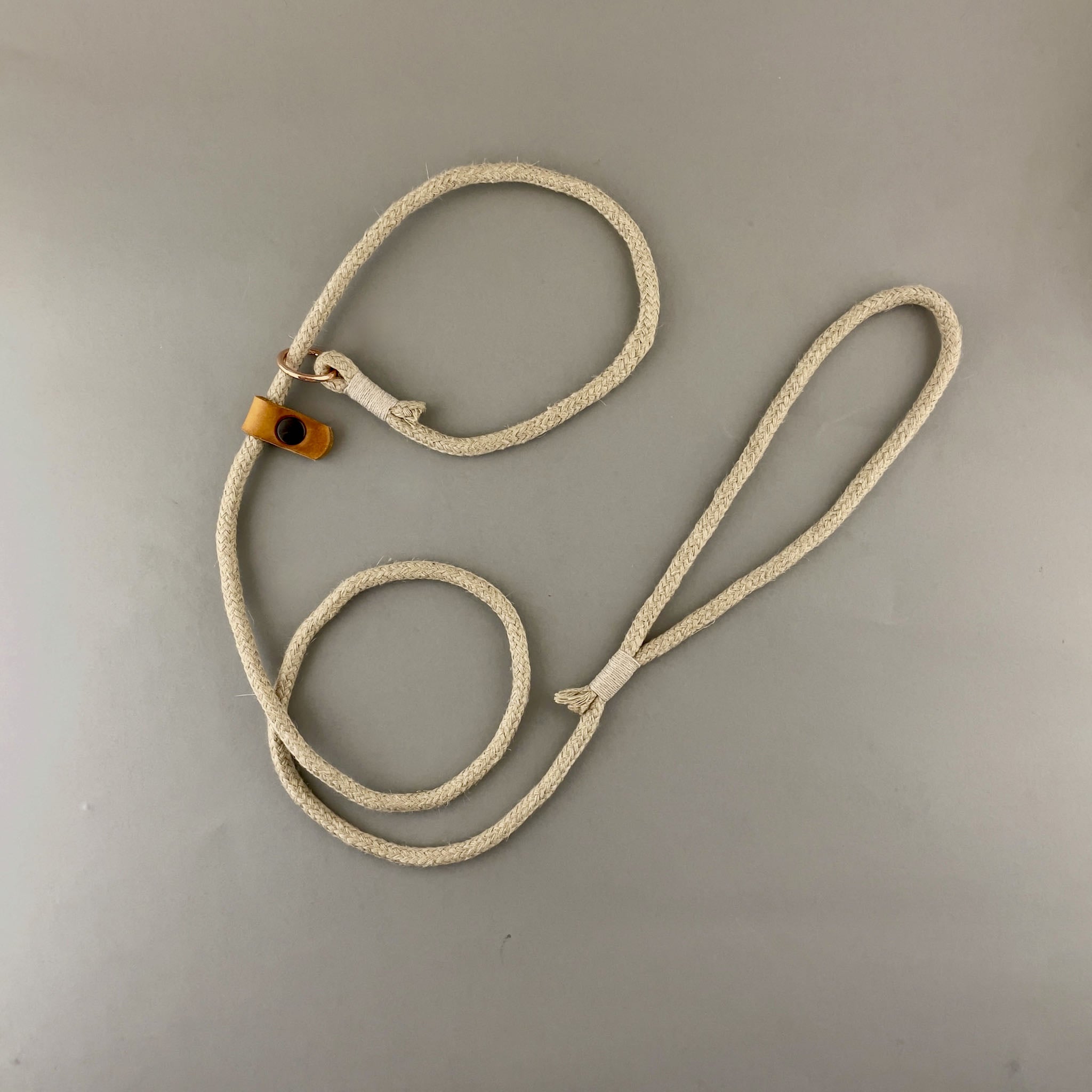 Hanf-Schlupfleine mit Lederstopper