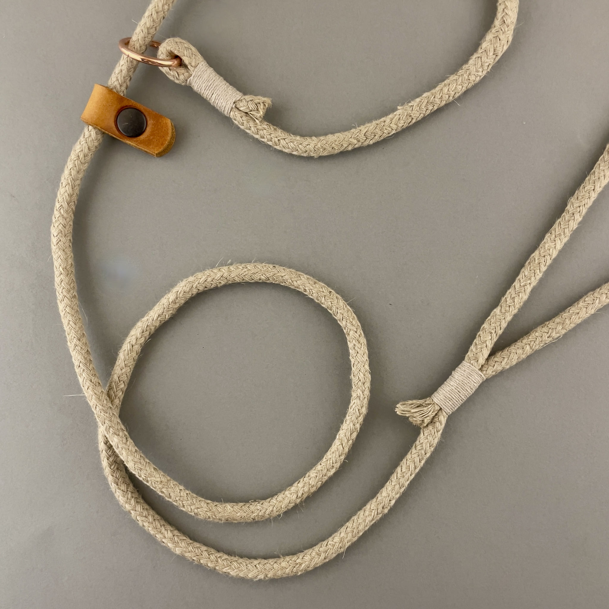 Hanf-Schlupfleine mit Lederstopper