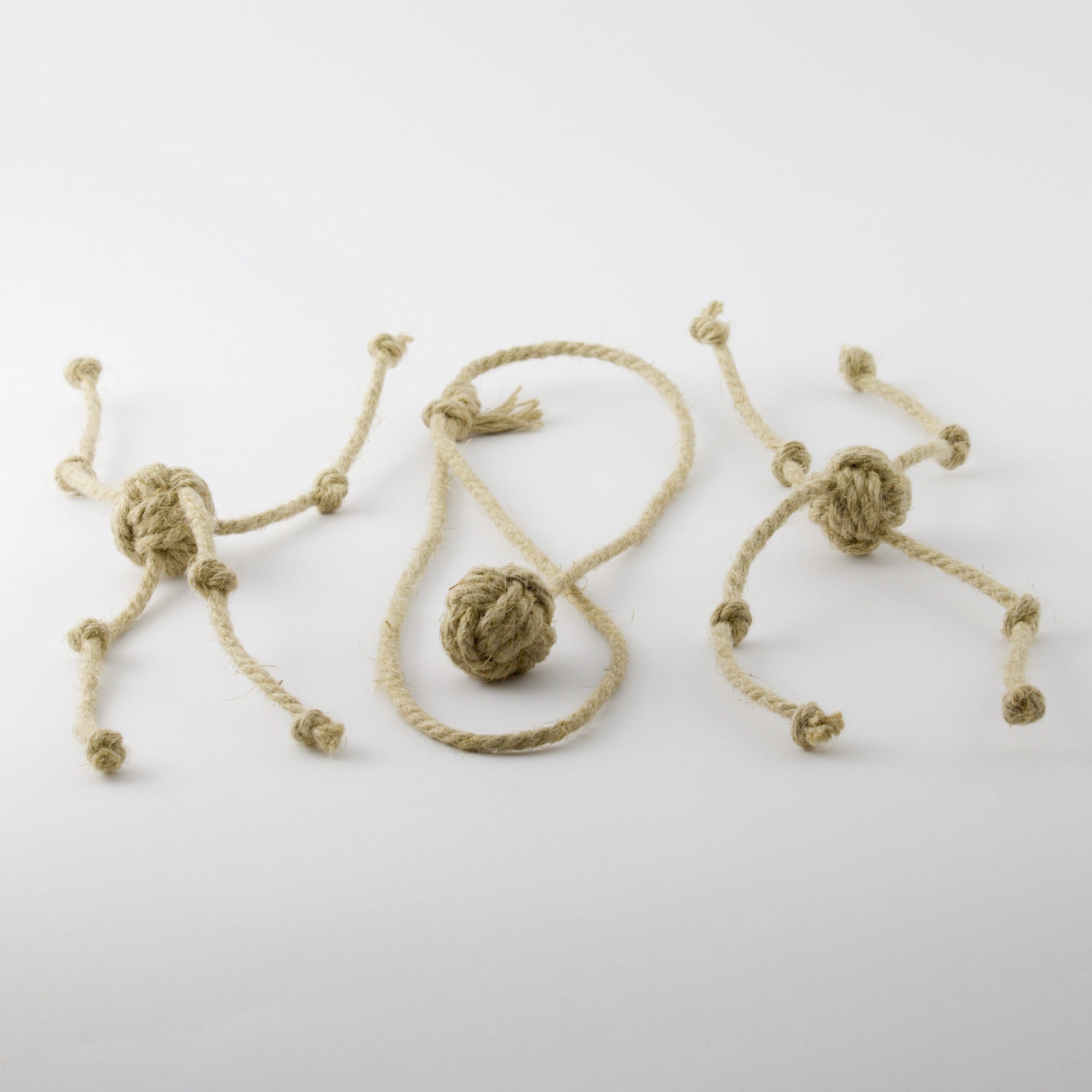 Katzenspielzeug-Set aus Hanfseil, 3-teilig.
